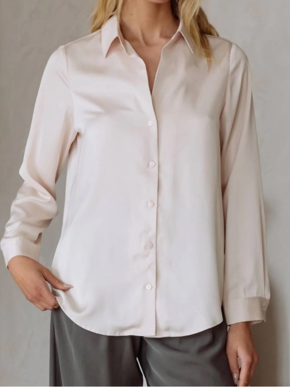Skies Are Blue Pale Blush Button-Down Shirt